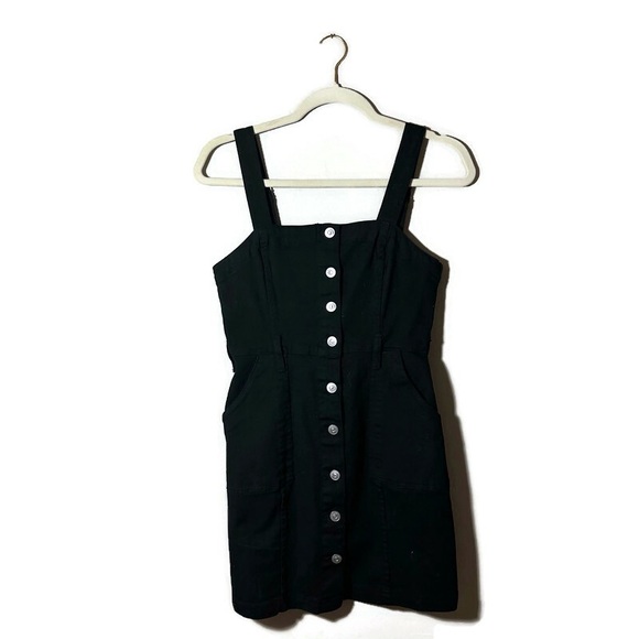 H&M Divided Black Button-Front Mini Dress Size 4 - Picture 3 of 11